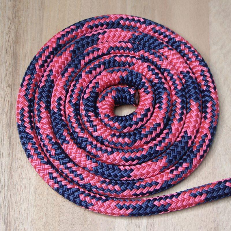 Pink-Navy Tobiano Horse Lead Rope - 14mm - Cams Cords
