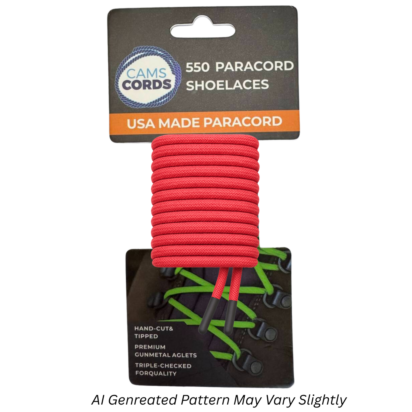 Red 550 Paracord Shoelaces