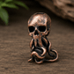 Brass Octopus Skull - paracord bead - Rose Gold