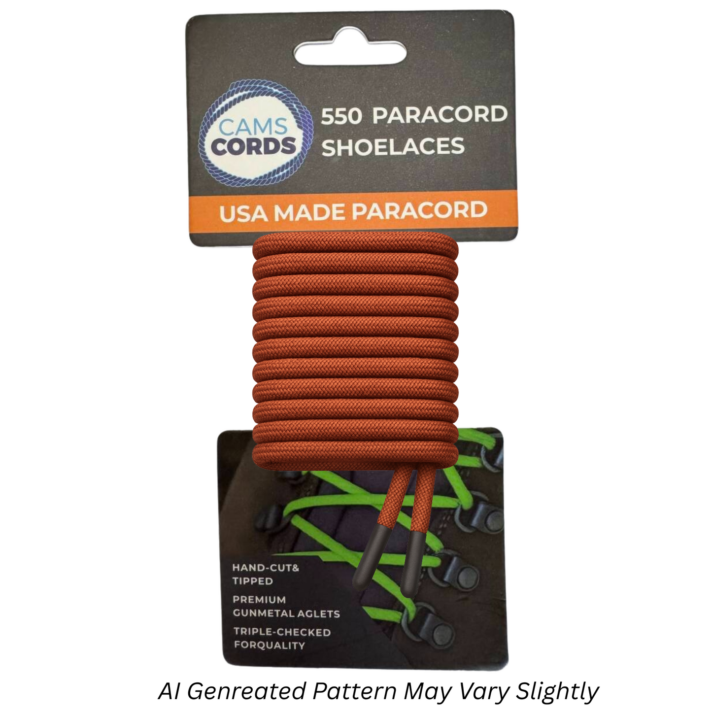 Rust 550 Paracord Shoelaces