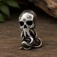 Brass Octopus Skull - paracord bead - Silver