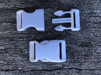 White - 25mm Curved side release buckle - Cams Cords