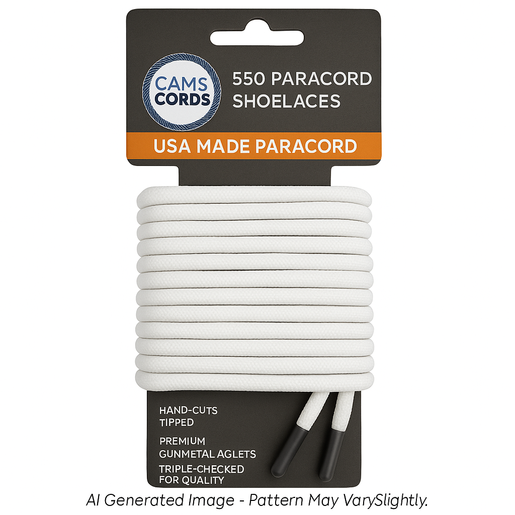 White 550 Paracord Shoelaces