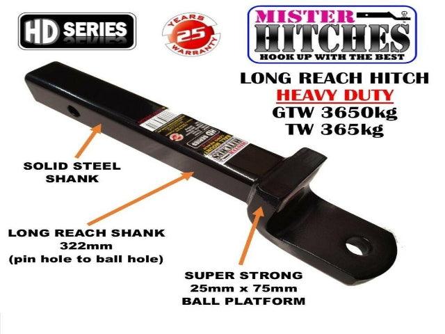 MISTER HITCHES - Ball Mount Hitch Extended | Long Reach Tow Bar Tongue ...